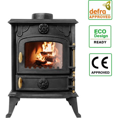 5KW Multifuel Stove Log Burner Fireplace Cast Iron Defra Approved Eco Design