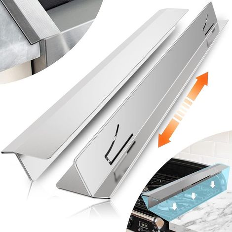 Lot de 2 couvre joints en acier inoxydable pour comptoir de cuisine,kit de garniture de plaque de cuisson,protections de four,résistants à la chaleur et protègent efficacement l'espace de la (1/5)