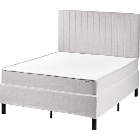 Letto matrimoniale con testiera Materasso a molle insacchettate 120 x 200 cm grigio chiaro Countess