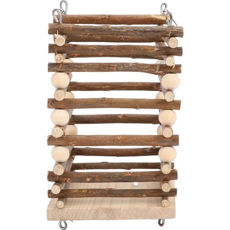 Cage d'alimentation en bois pour lapin et foin, support suspendu pour cochon d'inde, support pour petits animaux, Chinchilla, Hamster (1/5)