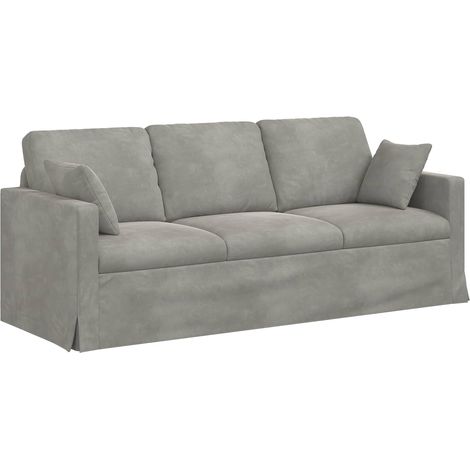 Canapé Gris clair 198 x 78 x 80 cm Velours (1/5)