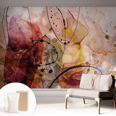 Carta Da Parati Non Tessuto - Con Colla Gratuita - Con Motivi Moderni - Design Elegante Per Pareti Armonia astratta 312x219 cm (1/5)