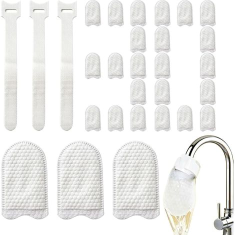 Pochette filtrante robinet Purificateur Portable En Coton À Fibres Fines Avec Couche Barrière À Sédiments Sac Filtrant Réutilisable Pour Évier pour boire cheveux calcaire bain (1/5)