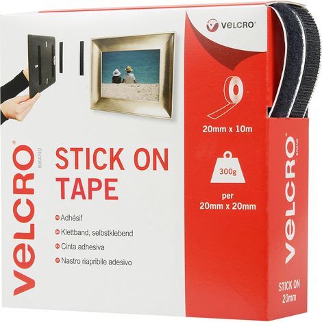 VELCRO Brand Nastro riapribile adesivo 20mmm x 10m Nero (1/5)