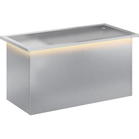 Garden Planter with LED Silver 40 x 80 x 40 cm Galvanised Steel vidaXL (1/5)