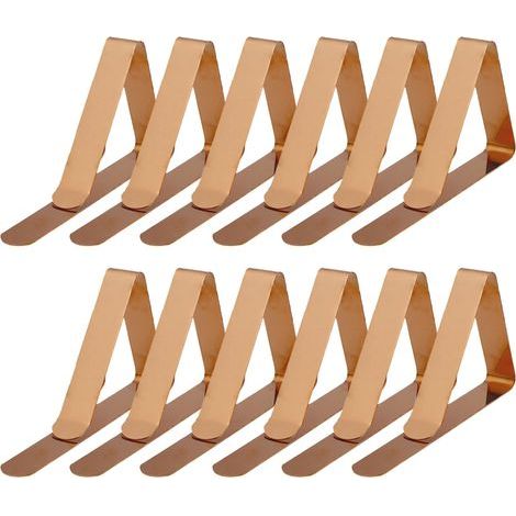 Set mit 12 verstellbaren Tischdeckenklammern – Gold (1/5)
