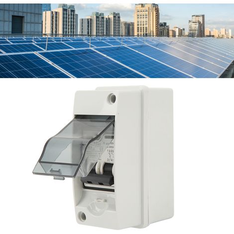 Disjoncteur miniature BAOYI 2P CC, 12 V-400 V CC et 90-400 V CA, interrupteur d'isolement, étanche IP65, disjoncteur miniature CC pour systèmes photovoltaïques, 32 ampères, disjoncteur miniature CC po (1/5)