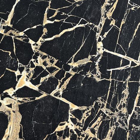 Rasch Vasari Enzo Black Marble Wallpaper Metallic Heavyweight Textured Vinyl (1/4)