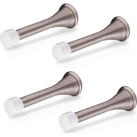 Spring Door Stoppers Pack of 4 3-1/4" Wall & Bottom Door Stops Home, Offices, Schools (1/5)