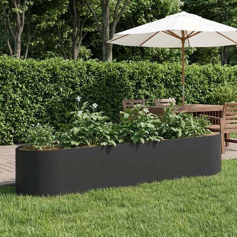 vidaXL Jardin surélevé Noir 220 x 40 x 40 cm Acier (1/5)