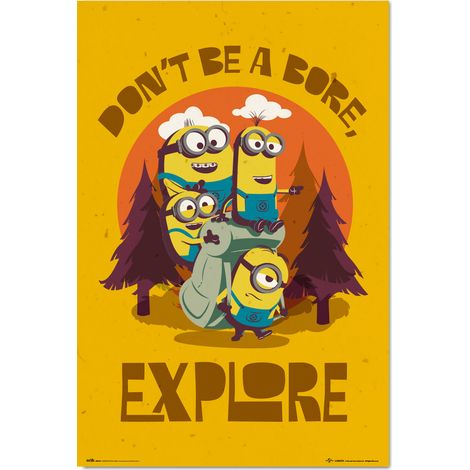 Poster di Erik del Gruppo "Minions - Don't be bore", "Explore" - Carta decorativa Minions / Poster. Prodotto con licenza ufficiale