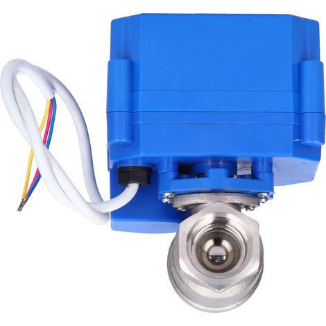 Vanne à bille électrique en acier inoxydable, raccord hydraulique miniature droit DN15, 12V CC (1/5)