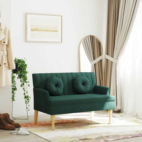 vidaXL Panca con Cuscini Verde Scuro 113x64,5x75,5 cm in Tessuto