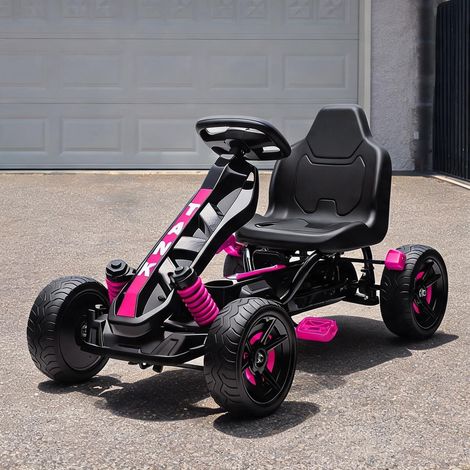 Voiture électrique pour enfant Kart à pédales rose pour enfants (1/5)