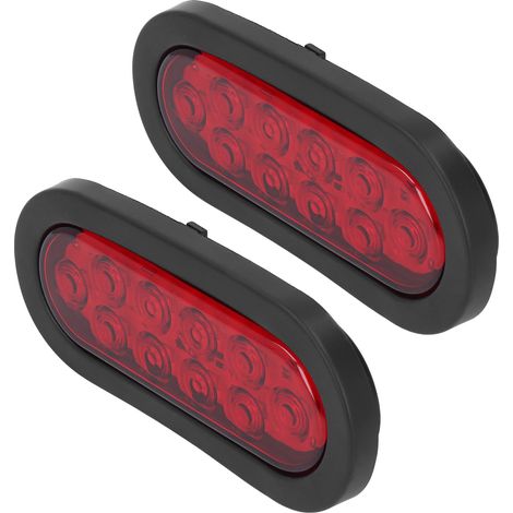 Rote ovale LED-Positionsleuchten 12V, wasserdicht, 2 Stück, hintere Brems- und Blinklichter für LKW, Anhänger, Boot, Wohnwagen. (1/5)