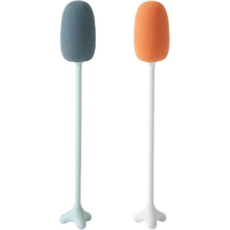 Lot de 2 goupillons réutilisables pour le nettoyage des biberons, avec manche long.-31x5CM (1/3)