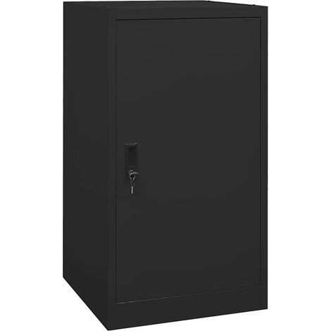 Armoire à selles en acier noir, porte verrouillable et porte-selle réglable, 53 x 53 x 105 cm - PANGIVO (1/5)