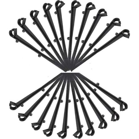 Pack of 20 PP gutter guard fixing hooks, 16cm long, 7.2cm spacing, black (1/4)