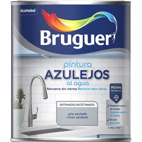 Peinture carrelage à l'eau bleu-gris satiné 750 ml