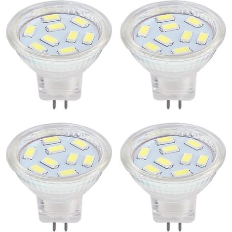 Ampoule LED MR11 GU4 2 W, 12 V, blanc froid 6000 K, équivalent halogène 20 W, spot LED MR11 G4/GU4.0 pour la maison, le jardin et les luminaires encastrés. (1/5)