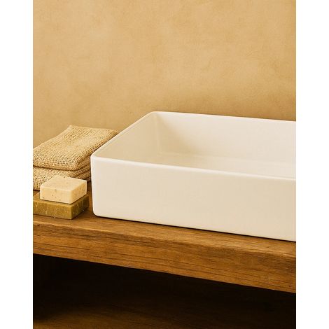 Lavabo 60,5x35,5 da appoggio in ceramica Bianco lucido (1/4)