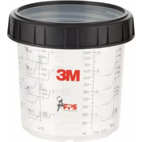 Godet et bague de serrage 3M PPS Standard 650ml 16001