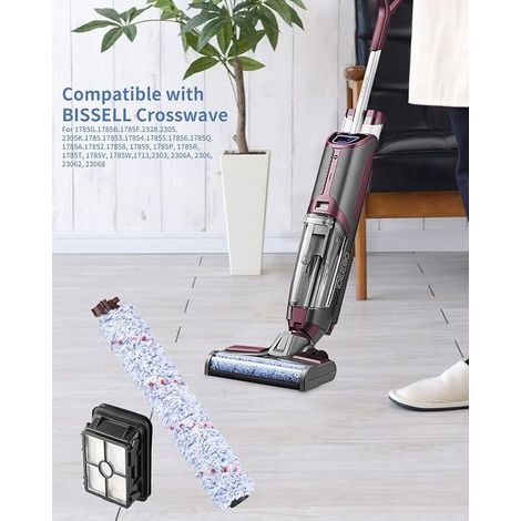 Accessoires pour Bissell Crosswave 3-en-1 Brosse Rouleau et Filtre de Remplacement pour aspirateur de Rechange pour aspirateur sec et humide BISSELL Crosswave 1785, 2306, 2305, 17132 (1/5)