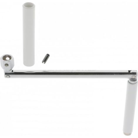 1 - Poignée De Manivelle - Contre-poignée - Pour Volet Roulant Manuel Avec Goupille De Fixation Blanc 32,5cm (1/2)