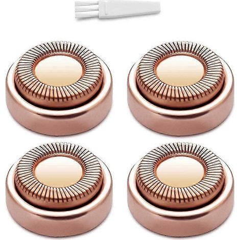 Têtes de rechange pour épilateur visage, pour une épilation impeccable, pour femmes, lèvres, menton, joues, comme vu à la télé, plaqué or rose 18 carats, lot de 4 (1/5)
