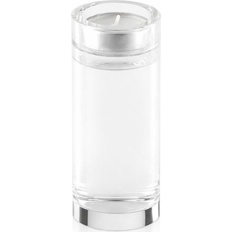 Bougeoir Haut Rond en Verre Transparent Chandelier Décoratif de Table 5,3 x 5,3 x 14 cm - PANGIVO (1/5)