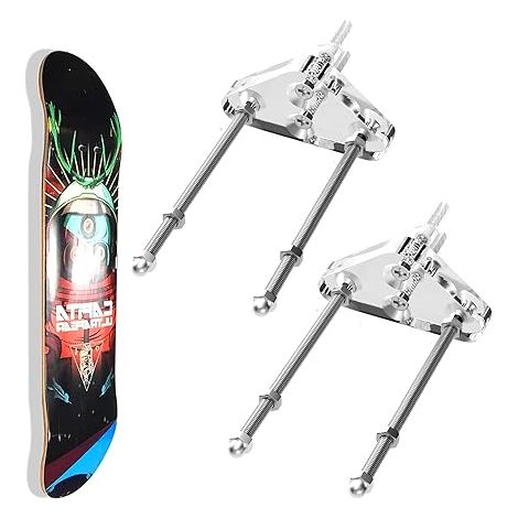 Support Skateboard, Supports Muraux pour Longboard, Support Skate Rack, Porte Ski Mural pour Salon Garage Mur Affichage du Snowboard Présentoir et Rangement, Acrylique, Transparent (1/3)