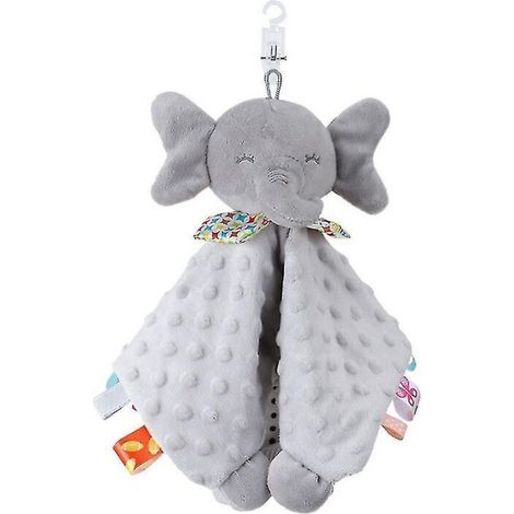 Plüschtier für Neugeborene, niedliche Kuscheldecke mit Tiermotiven, Kaninchen, Elefant, beruhigendes Handtuch, grauer Elefant (1/4)