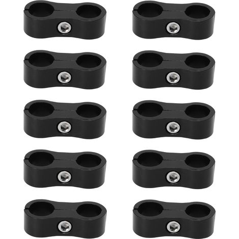 Eosnow 10PCS 6AN Schlauchtrennerklemme Aluminiumlegierung Kraftstoffleitung für 3/8 Ölbremsleitungen Wasserleitung