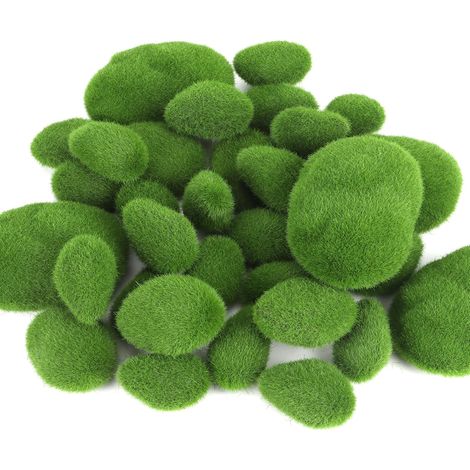 Palline di muschio verde, 30 pezzi di muschio artificiale, rocce decorative per composizioni floreali, giardini fatati e decorazioni fai da te.