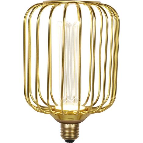 Ampoule Led déco DRUM CAGE métal doré effet filaire tambour E27 2700k 320lm 4,5W