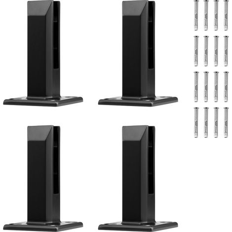 Pince de verre, 4 pièces, support carré pour garde-corps en verre trempé (8-12 mm), acier inoxydable 304, fixation murale pour balcon, jardin, terrasse, escalier. (1/5)