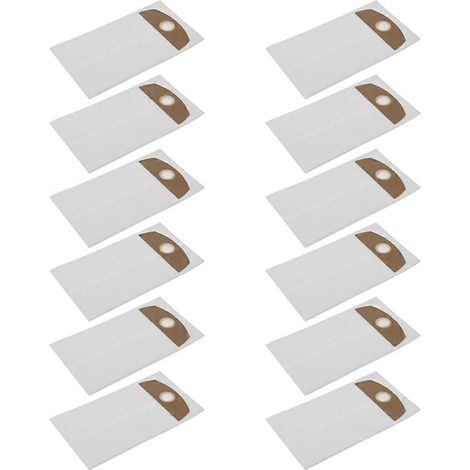 Lot de 12 sacs à poussière humides et sèches, compatibles avec les sacs de rechange pour aspirateur Bosch GAS 18V-6 LS Professional PRO-133. (1/5)