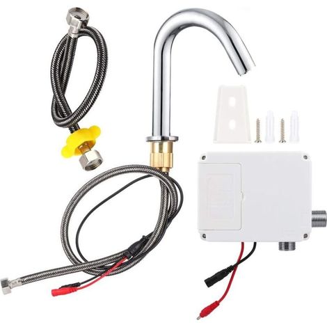 Rubinetto automatico a infrarossi in acciaio inox – Alimentazione a batteria – Filettatura G1/2 – Altezza 23 cm per cucina e bagno (1/5)