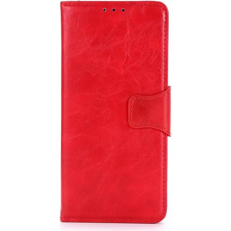 Étui portefeuille pour Motorola Moto G8 Power Lite - Rouge - Coque avec rangement cartes (1/5)