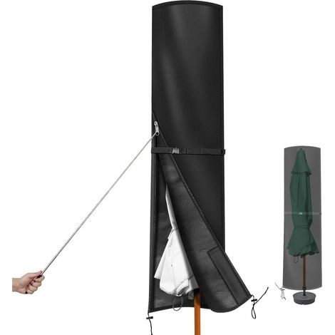 Sonnenschirmhülle wasserdichte 600D Kordelzug 230x67 67cm Schwarz (1/5)