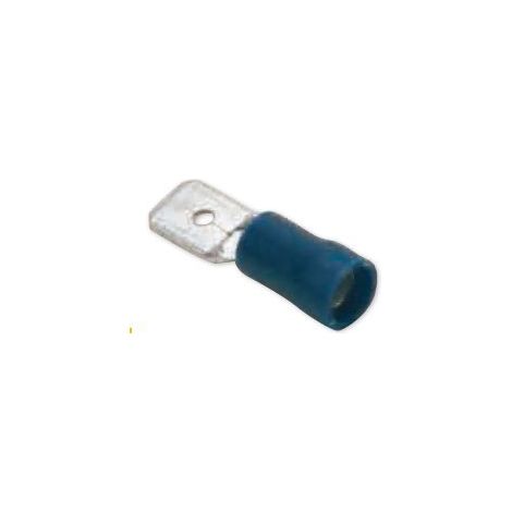 SPOTLIGHT LOT DE 10 COSSES PLATE MÂLE POUR VOITURE - LOT DE 10 COSSES BLEU, CONNECTEUR PLAT MÂLE - DIAMÈTRE : 6.3MM - COMPATIBLE
