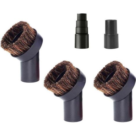 Brosse à PoussièRe Ronde en Crin de Cheval Compatible avec la Plupart des Aspirateurs Tuyau 1 1/4 Pouces ou 3/8 (1/4)