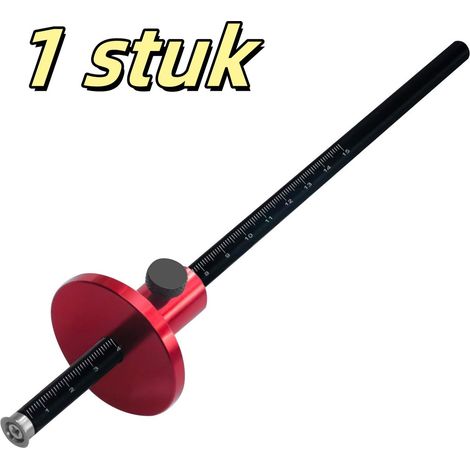 Stylo de marquage pour lames et chevilles en bois avec réglage précis règle de positionnement et échelles métriques et impériales couleur rouge 1 pièce (1/5)