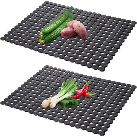 Set di 2 tappetini per lavello - 40 x 30 cm, regolabili e ritagliabili, tappetino protettivo in PVC per lavello da cucina (1/5)