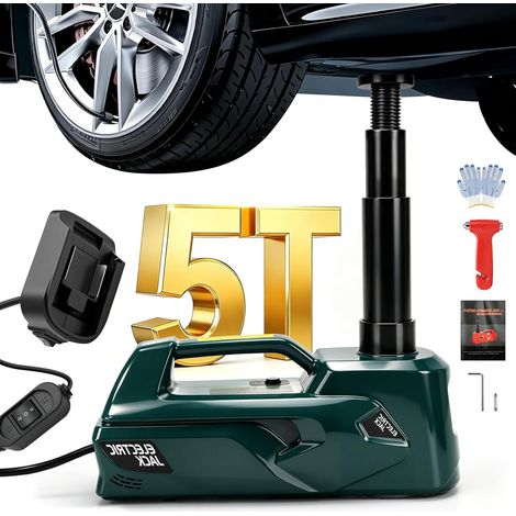 Cric Électrique 5T Compatible avec 18V, Cric Hydraulique sans Fil avec Éclairage LED, pour SUV, Voiture et Camion, Hauteur de Levage 15,5-45 cm (sans Batterie ni Chargeur) (1/5)