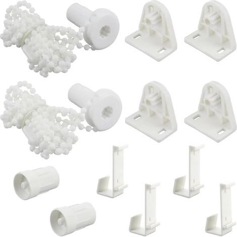 Roller Blind Repair Kit Roller Shutter Mechanism for Tube Blind Fixing White Curtain Accessories with Chain Brackets and Clips for Home Office (1/5)
