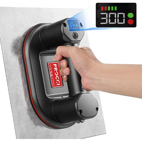 New Battery-Powered Suction Cup for Tiles, Glass, Marble, Electric Suction Cup, 24 cm Length, 2 Motors, 300 KG Suction Power, LCD Screen, 4000 mAh Battery, Up to 10 Hours (1/5)