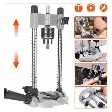 Colonne de Support pour Perceuse, Porte-Foret Réglable, 45 60 75 90° Guide de Percage, Support Perceuse, Support Perceuse Colonne, Matériau Métallique Supports pour Perceuse