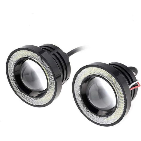 Lot de 2 feux de jour LED « œil d'aigle », feu de jour universel à diaphragme COB 12 V 1200 lm (1/5)