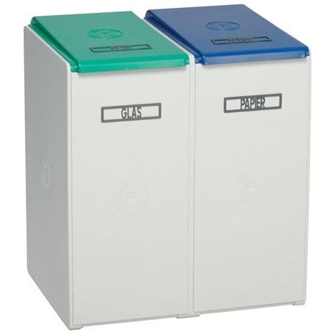 Wertstoffsammler 3x40l H570xB760xT405mm lichtgrau stationär VAR (1/2)